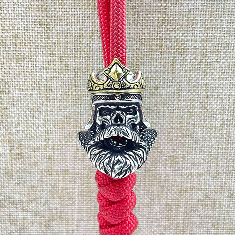 Paracord Bracelet - Dual Color Crown Skull King Head