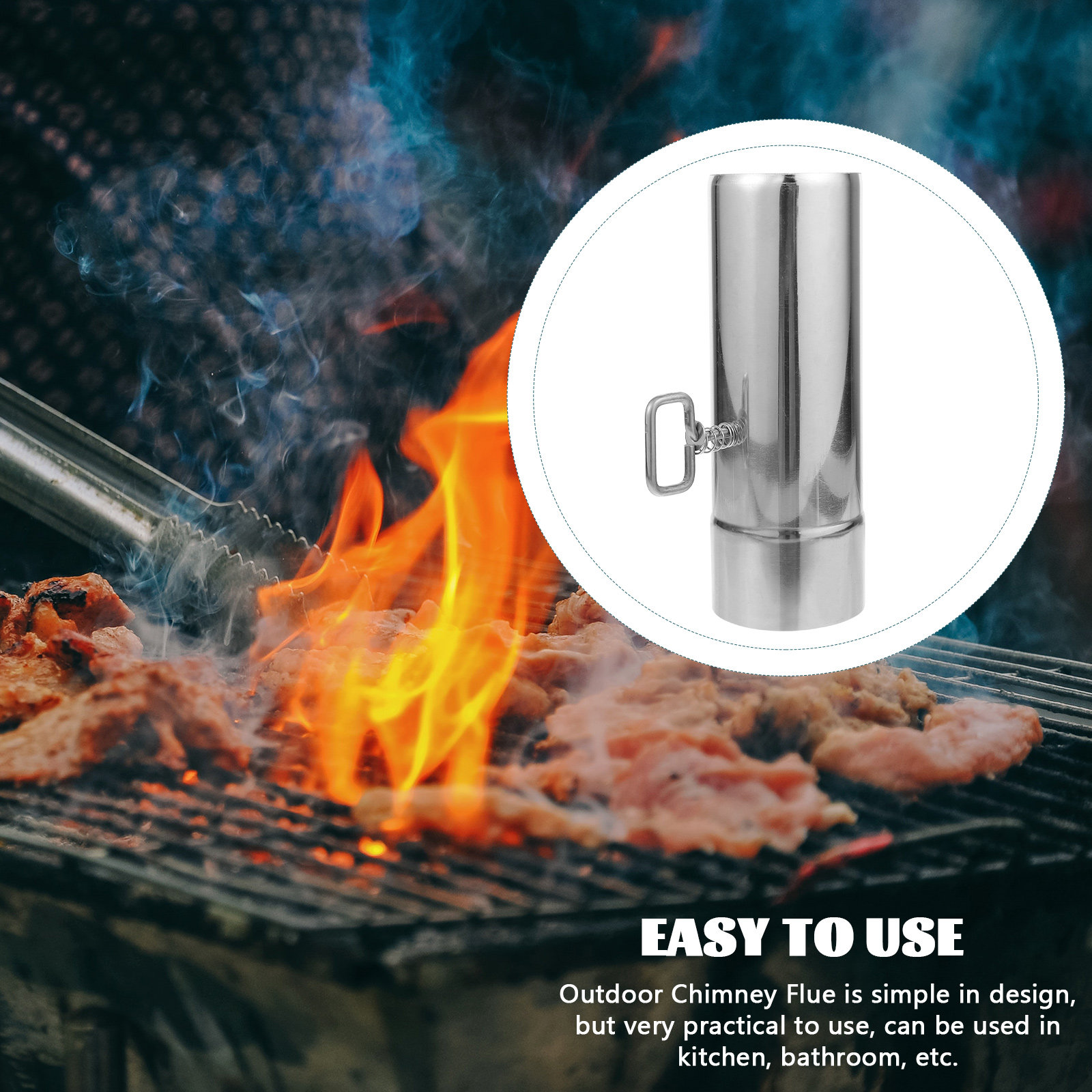 Outdoor Camping Fireplace - Flexible Metal Outdoor Chimney Flue Exhaust