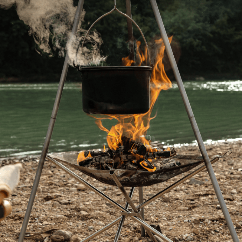 Portable foldable steel grid-s - đánh giá và giá Outdoor Camping Fireplace
