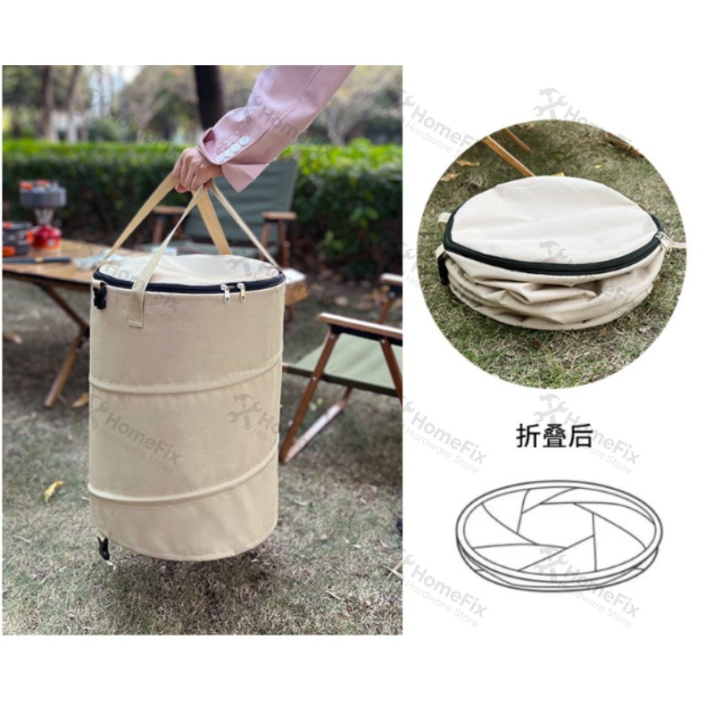 Outdoor Foldable Trash Can wit - đánh giá và giá Outdoor Camping Bin