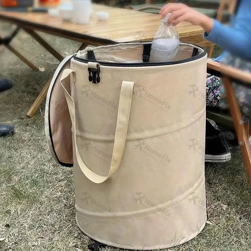 Outdoor Foldable Trash Can wit - đánh giá và giá Outdoor Camping Bin
