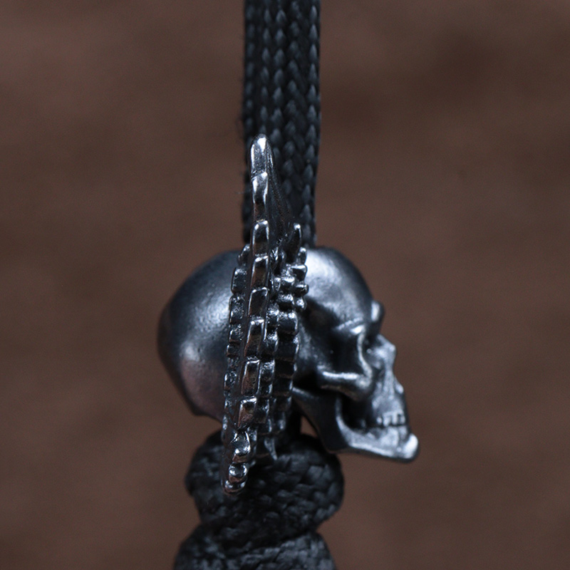 Winged Skull Brass Knife Beads - đánh giá và giá Paracord Bracelet