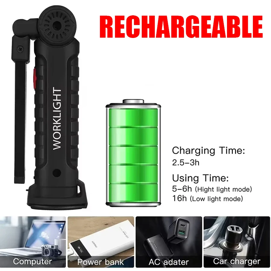 Rechargeable Magnetic Work Lig - đánh giá và giá Outdoor Camping Lantern