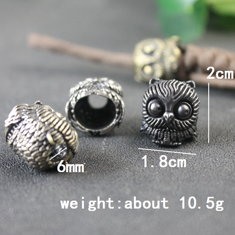 Cute Owl Brass Knife Bead EDC  - đánh giá và giá Paracord Bracelet
