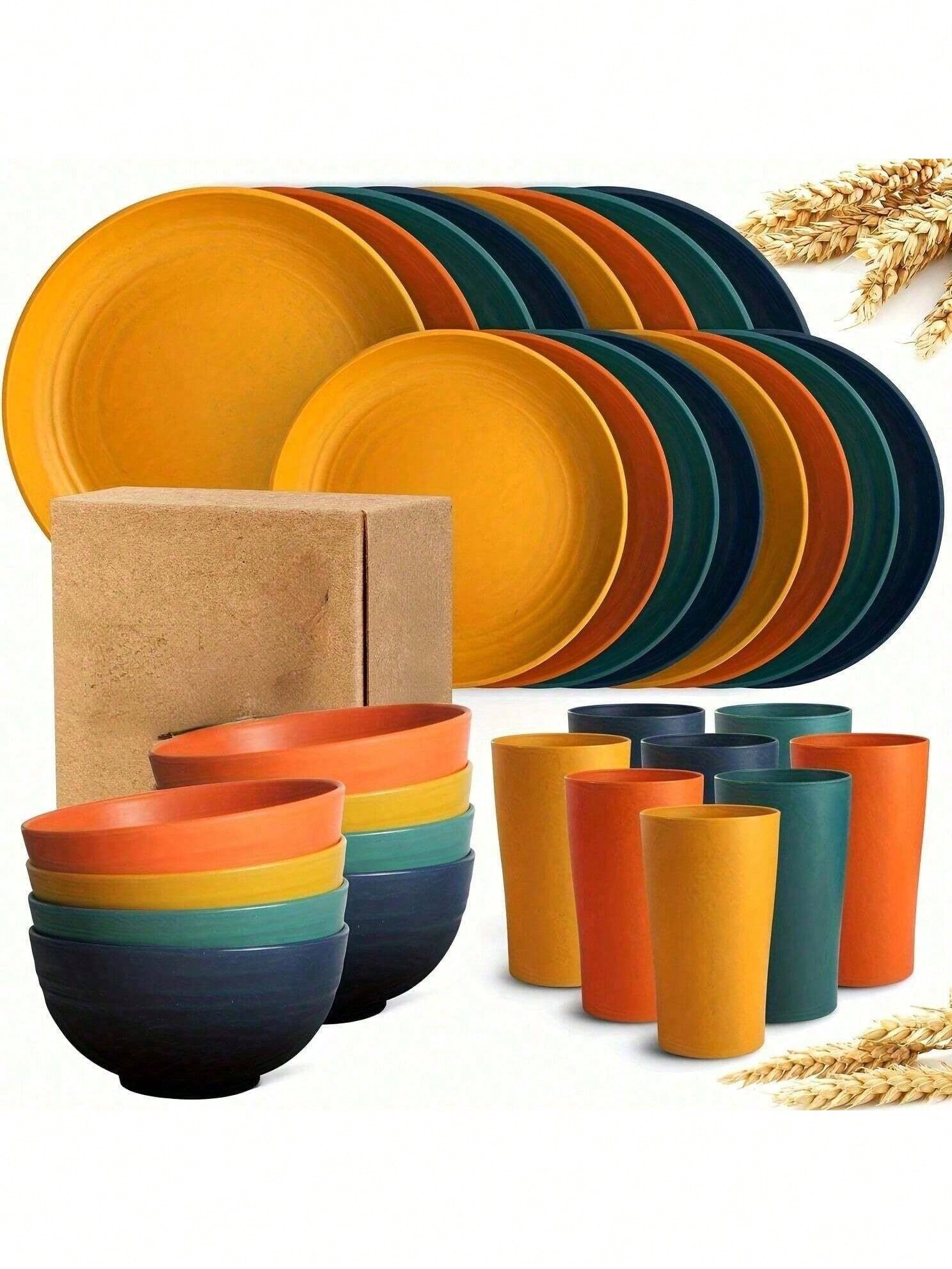 16 Piece Kitchen Wheat Straw D - đánh giá và giá Outdoor Camping Kitchen