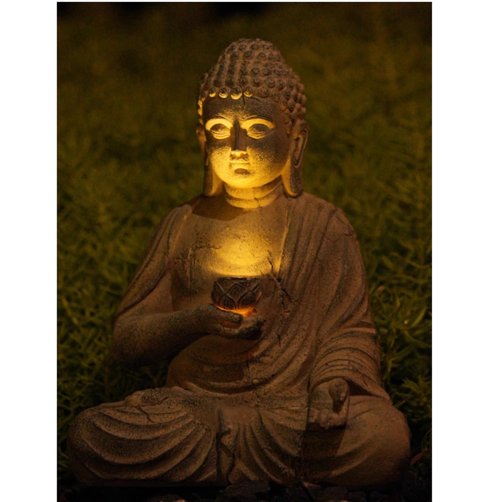 Resin Solar Buddha Statue Scul - đánh giá và giá Outdoor Camping Japan