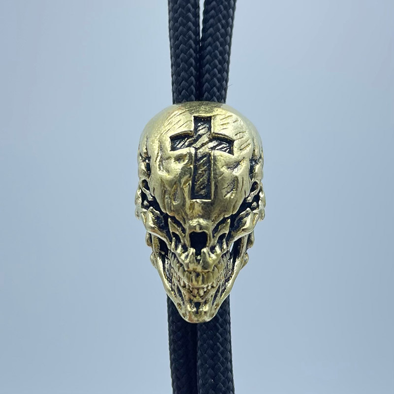 Brass Cross Skull Head Knife B - đánh giá và giá Paracord Bracelet