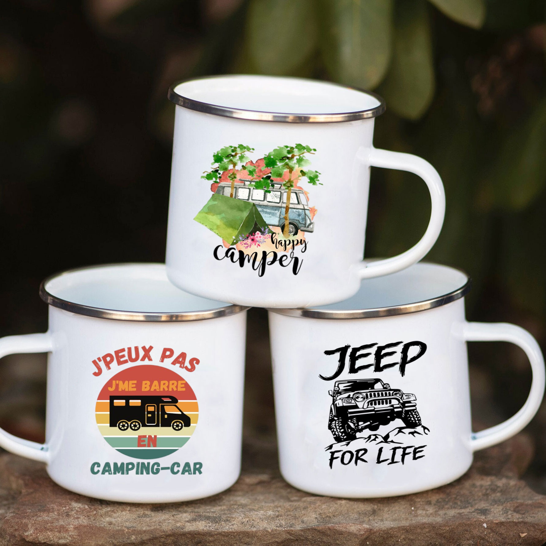 Camping Car Enamel Mug Adventu - đánh giá và giá Outdoor Camping Van
